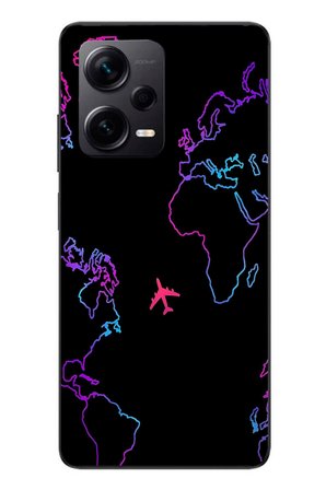 Redmi Note 12 Pro Plus Uyumlu Dünya Uçuşu Baskılı Silikon Kılıf