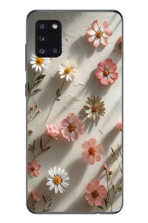 Samsung Galaxy A31 Uyumlu Papatya Çiçekleri Baskılı Silikon Kılıf