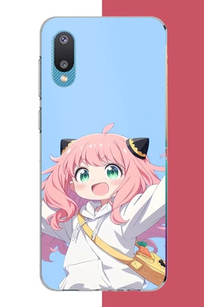 Samsung Galaxy A02 Uyumlu kawaii pembe saçlı kız Baskılı Silikon Kılıf