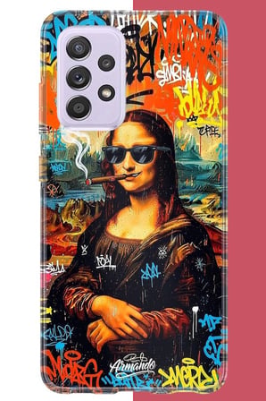 Samsung Galaxy A72 Uyumlu Mona Lisa Graffiti Baskılı Silikon Kılıf