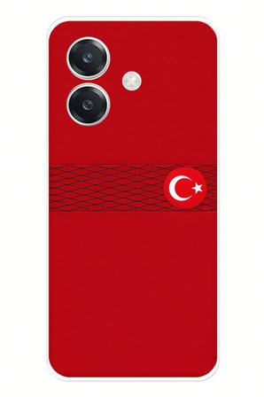 OPPO A3 Uyumlu Türk Milli Takım Izgara Desenli Forma Baskılı Silikon Kılıf