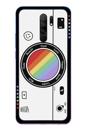 Redmi 9 Uyumlu Gökkuşaklı Makine Baskılı Silikon Kılıf