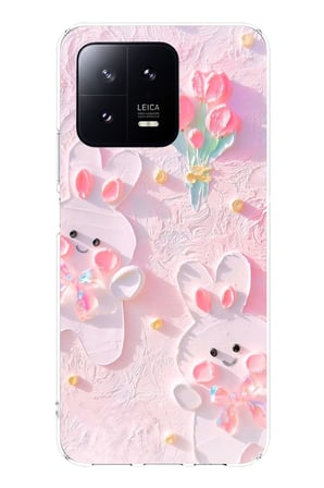 Xiaomi Mi 13 Uyumlu Sevimli Tavşanlar Baskılı Silikon Kılıf