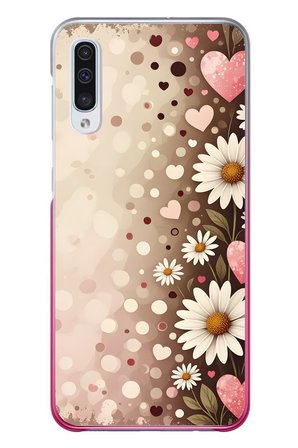 Samsung Galaxy A50 Uyumlu Kalpli Papatya Damlaları Baskılı Silikon Kılıf