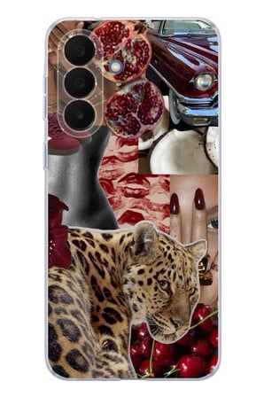 Samsung Galaxy A27 Uyumlu Leopar Kırmızı Vibes Baskılı Silikon Kılıf