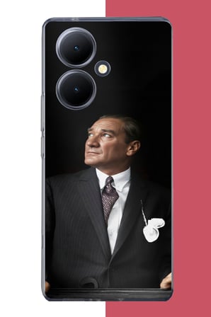 Vivo V29 Lite 5G Uyumlu kürsüden bakan atatürk Baskılı Silikon Kılıf