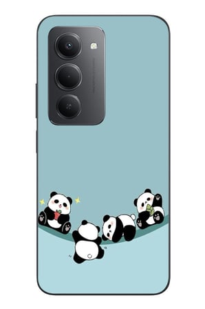 Redmi 15 Uyumlu Panda Ailesi Baskılı Silikon Kılıf