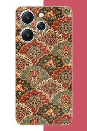 Redmi 12 Uyumlu Çini Motif Baskılı Silikon Kılıf