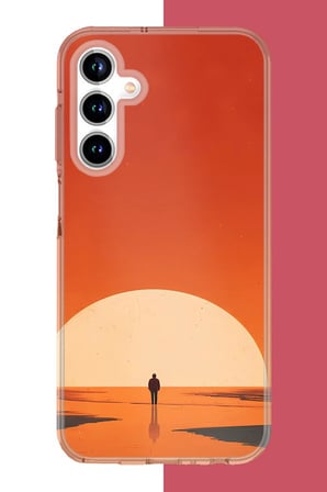 Samsung Galaxy A35 Uyumlu retro güneş batımı Baskılı Silikon Kılıf