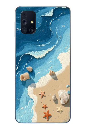 Samsung Galaxy M31s Uyumlu Deniz Yıldızı Tatilde Baskılı Silikon Kılıf
