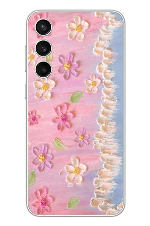 Samsung Galaxy S23 Fe Uyumlu Çiçek Dalgaları Baskılı Silikon Kılıf