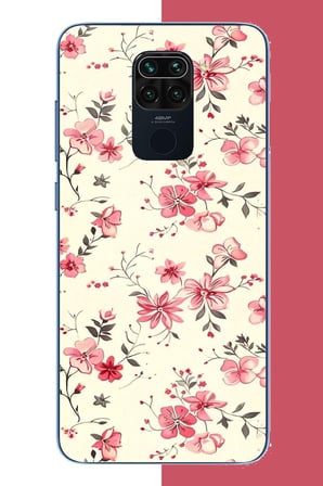 Redmi Note 9 Uyumlu kırmızı pattern Baskılı Silikon Kılıf