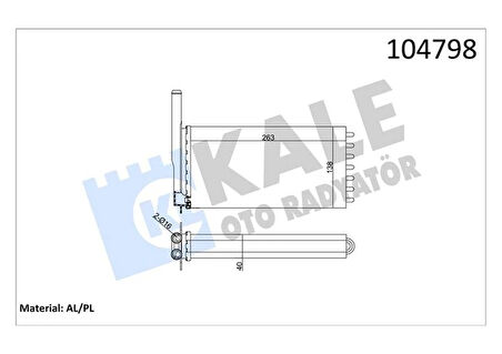 KALORİFER RADYATÖRU ESCORT KLİMASIZ 265X138X40 2 SIRA AL PL SİSTEM 96AT18476AA