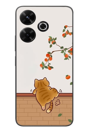Redmi 13 Uyumlu Kedi Tırmanıyor Baskılı Silikon Kılıf
