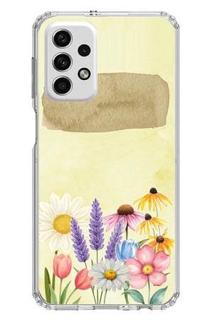 Samsung Galaxy A73 Uyumlu Sulu Boya Dokulu Vazoda Çiçek Desenli Baskılı Silikon Kılıf