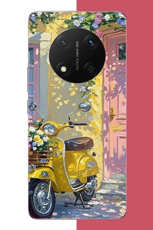 Honor X9C Uyumlu sarı mobilet Baskılı Silikon Kılıf