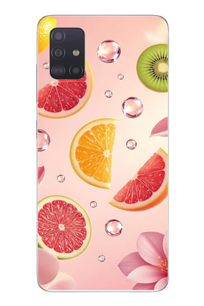 Samsung Galaxy A51 Uyumlu Meyve Dilimleri Baskılı Silikon Kılıf