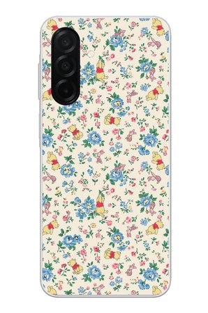 Samsung Galaxy A26 Uyumlu Ayı Winnie Pooh ve Çiçekler Baskılı Silikon Kılıf