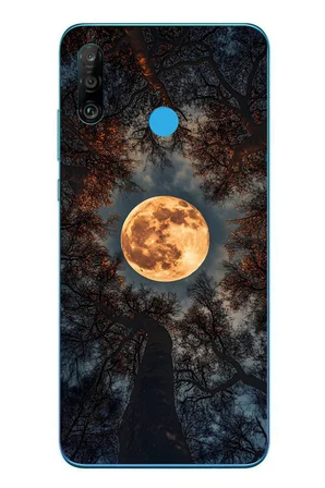 Huawei P30 Lite Uyumlu Ay Gökyüzü Baskılı Silikon Kılıf