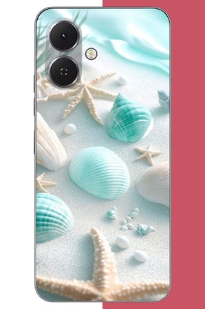 Tecno Spark Go 2 Uyumlu turkuaz deniz kabuğu Baskılı Silikon Kılıf