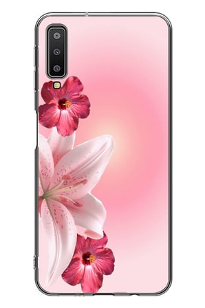 Samsung Galaxy A7 2018 Uyumlu Tematik Çiçek Baskılı Silikon Kılıf