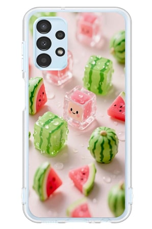 Samsung Galaxy A13 Uyumlu Buzlu Karpuz Baskılı Silikon Kılıf