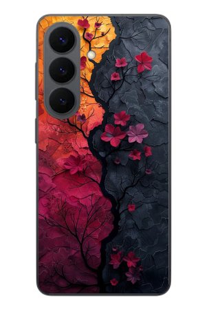 Samsung Galaxy S26 Uyumlu Yaprak Geçişkenliği Baskılı Silikon Kılıf