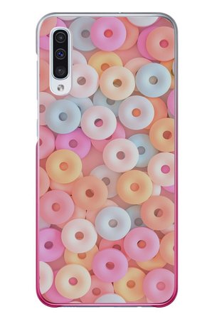 Samsung Galaxy A50 Uyumlu Renkli Yuvarlak Şekerler Baskılı Silikon Kılıf
