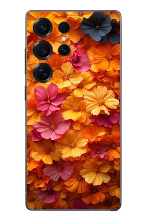 Samsung Galaxy S25 Ultra Uyumlu Sarı Pembe Çiçekler Baskılı Silikon Kılıf