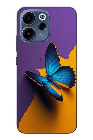 Oppo Reno 15F Uyumlu Mavi Kelebek Baskılı Silikon Kılıf