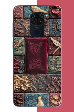 Redmi Note 9 Uyumlu kumaş blok Baskılı Silikon Kılıf
