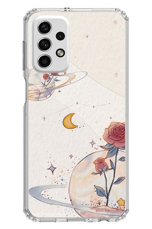 Samsung Galaxy A73 Uyumlu Gezegen, Yıldız ve Gül Baskılı Silikon Kılıf