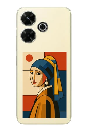 Redmi 13 Uyumlu Bauhaus İnci Küpeli Kız Baskılı Silikon Kılıf