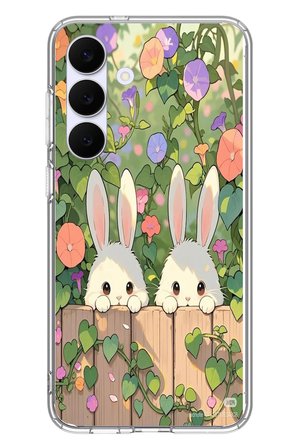 Samsung Galaxy S25 FE Uyumlu Tavşan Kardeşler Baskılı Silikon Kılıf