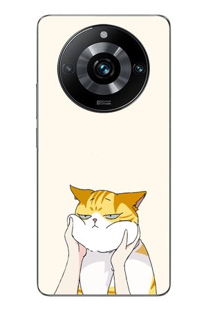Realme 11 Pro Uyumlu Sarı Kedi Yanakları Baskılı Silikon Kılıf