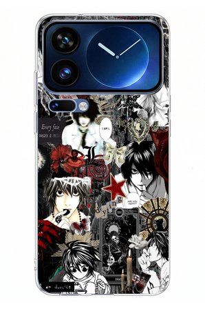 Xiaomi 17 Pro Max Uyumlu Death Note Kolaj Tasarımlı Baskılı Silikon Kılıf