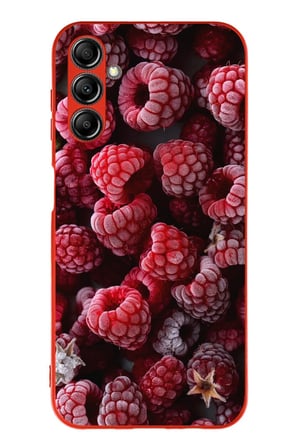 Samsung Galaxy A14 Uyumlu Ahududu Frambuaz Baskılı Silikon Kılıf