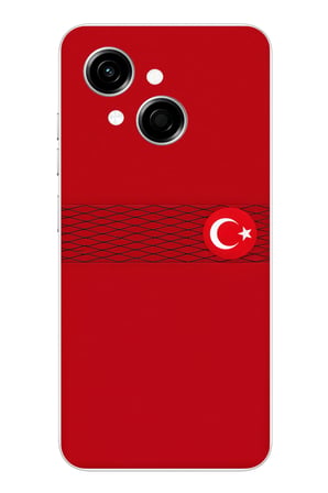 Tecno Spark GO 1 Uyumlu Türk Milli Takım Izgara Desenli Forma Baskılı Silikon Kılıf