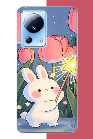 Xiaomi Mi 13 Lite Uyumlu peluş tavşan Baskılı Silikon Kılıf