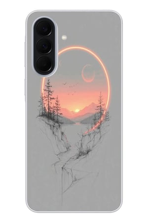 Samsung Galaxy A37 Uyumlu Günbatımı Mermer Desenli Baskılı Silikon Kılıf