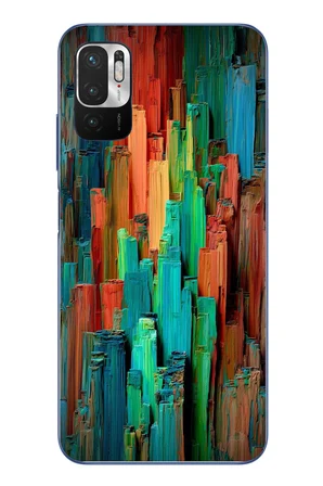 Redmi Note 10 5G Uyumlu Dikey Renkler Baskılı Silikon Kılıf
