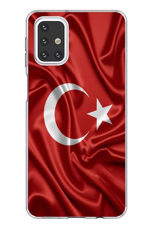Samsung Galaxy M31s Uyumlu Türk Bayrağı Baskılı Silikon Kılıf