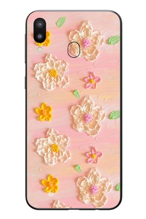 Samsung Galaxy M20 Uyumlu Pastel Papatya Baskılı Silikon Kılıf