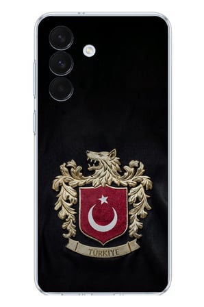 Samsung Galaxy S26+ PLUS Uyumlu Türk Sembolü Kurt ve Bayrak Desenli Baskılı Silikon Kılıf