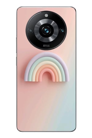 Realme 11 Pro Uyumlu Gökkuşağı Pastel Baskılı Silikon Kılıf