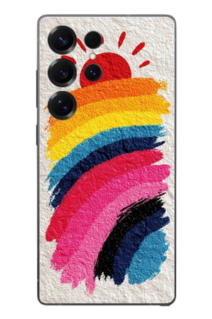 Samsung Galaxy S25 Ultra Uyumlu Güneşli Gökkuşağı Baskılı Silikon Kılıf