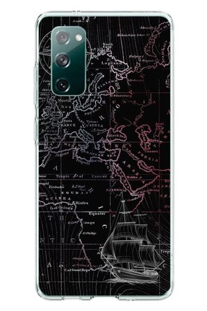 Samsung Galaxy S20 FE Uyumlu Denizci Dünya Haritası Baskılı Silikon Kılıf