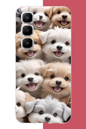 Infinix Hot 60 PRO PLUS Uyumlu sevimli köpek Baskılı Silikon Kılıf