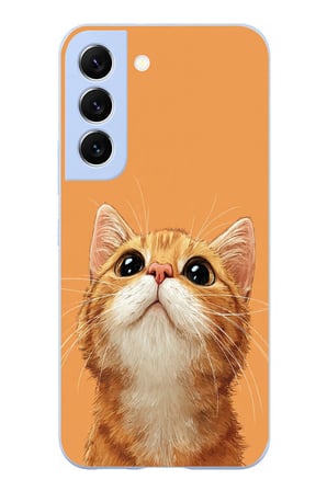 Samsung Galaxy S22 Uyumlu Masum Kedi Baskılı Silikon Kılıf