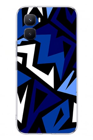 İnfinix GT 50 Pro Uyumlu Modern Mavi Geometrik Mozaik Baskılı Silikon Kılıf